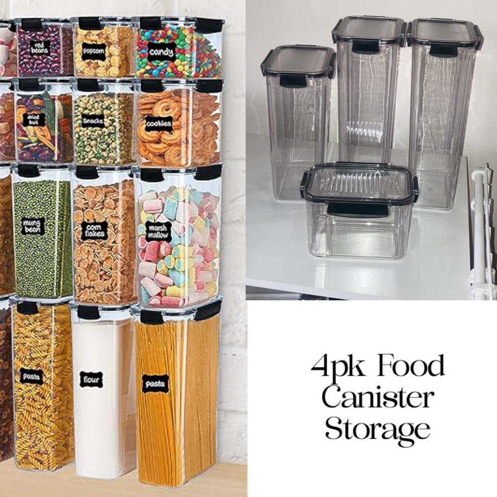 Airtight Food Storage Containers Cereal Dispenser Crystal Clear Sugar Canister